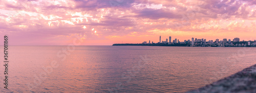 Evening sunset at Marinedrive mumbai