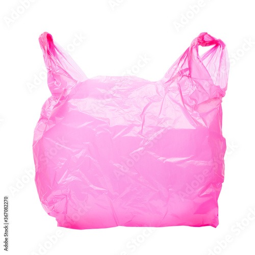 Transparent plastic bag with handles