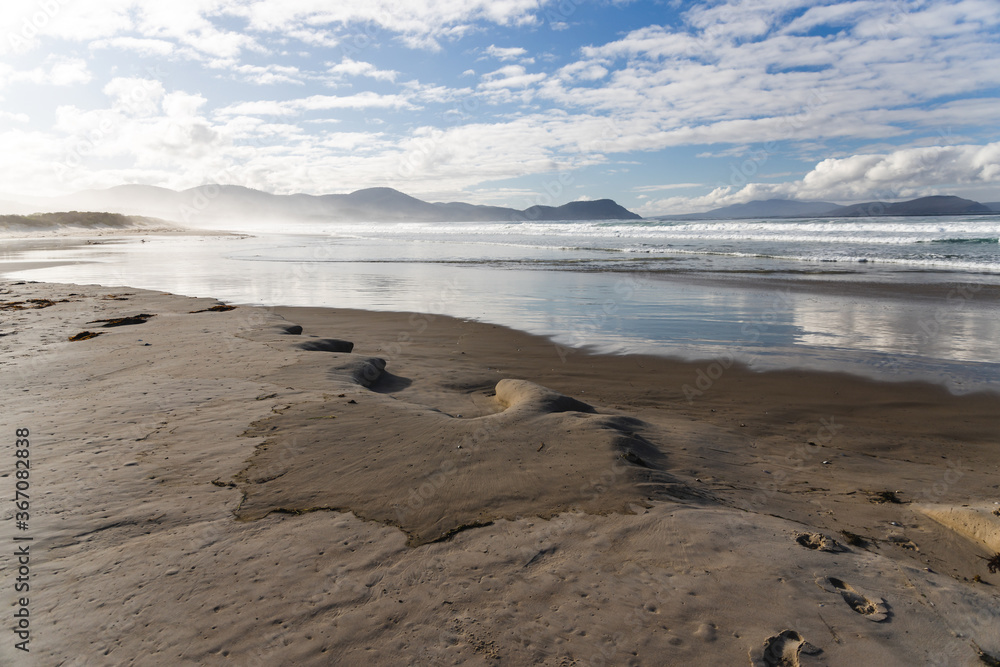 pristine untouched Australian beach in Marion Bay in Tasmania with no people pristine untouched Australian beach in Marion Bay in Tasmania with no people