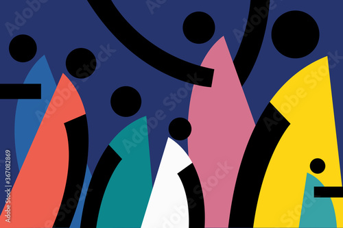 Illustration of figures to represent a group of people of different ages