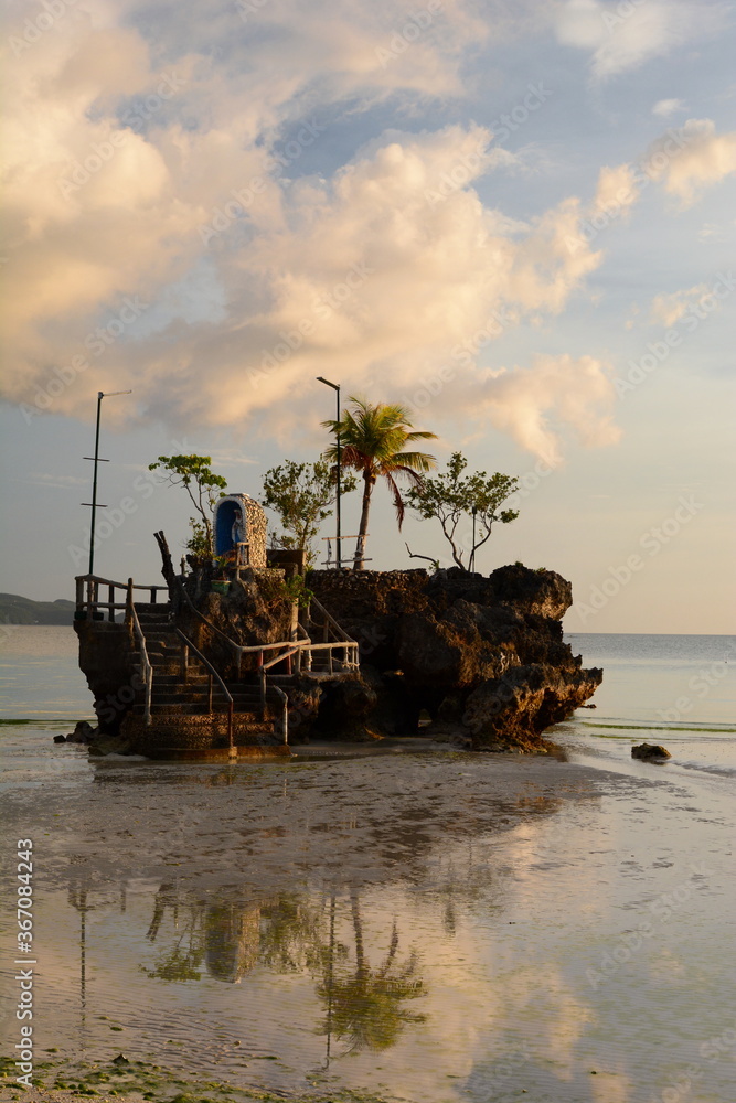 Willy's Rock reflection. White beach. Boracay island. Aklan. Western Visayas. Philippines