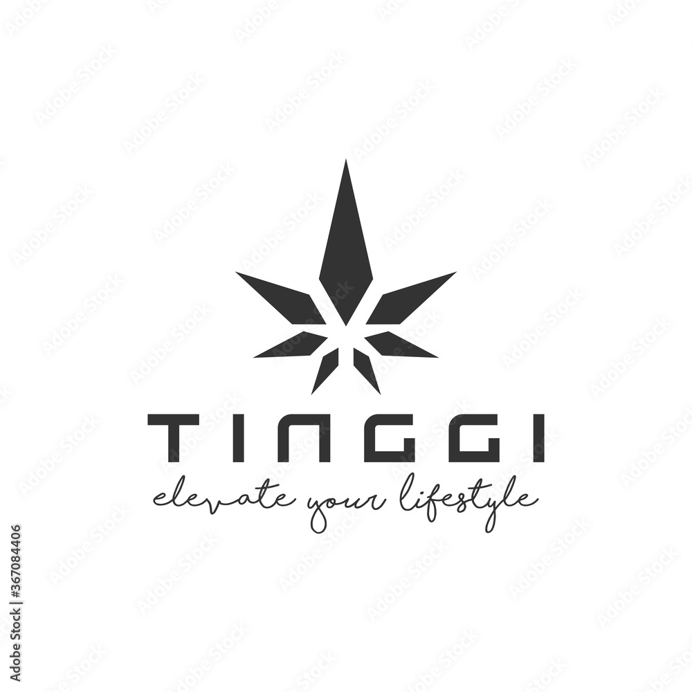 Simple Flat Cannabis Marijuana Logo Design Simple Flat Cannabis Marijuana Logo Design