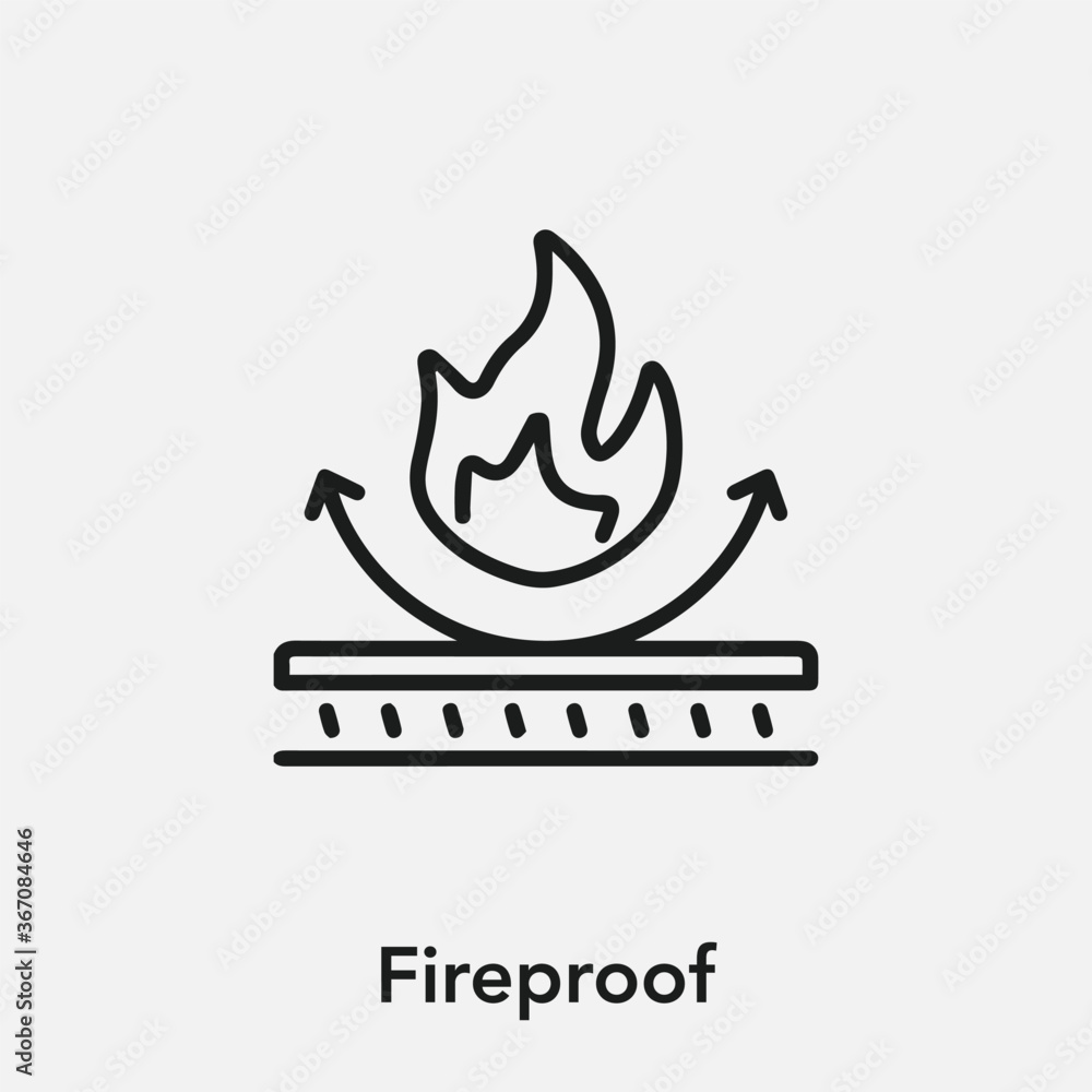 fireproof icon vector. Linear style sign for mobile concept and web