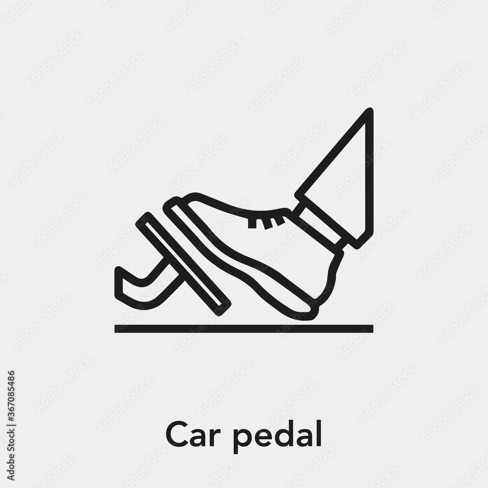 car pedal icon vector. Linear style sign for mobile concept and web design.  car pedal symbol illustration. Pixel vector graphics - Vector. Stock Vector  | Adobe Stock