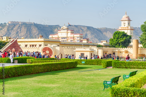 Wonderful view of scenic garden at the Jantar Mantar, Jaipur photo
