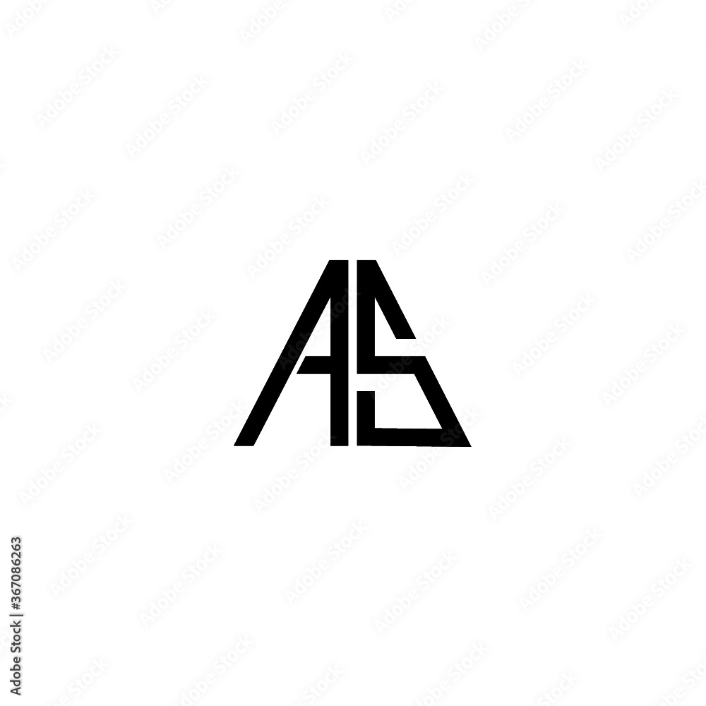 letter AS, SA triangle shape Logo Template Vector Design white background letter AS, SA triangle shape Logo Template Vector Design white background
