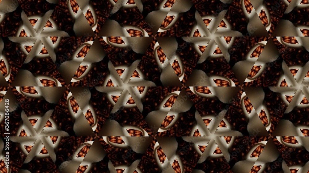 Fototapeta premium Abstract Hex Kaleidoscopic Fractal Design For Background. Decorative Graphic Illustration with mandala Pattern. Multicolor Symmetrical Modern art for Decorative Phone Wallpaper. Bright Digital Art.