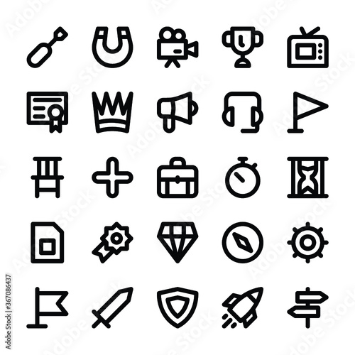 Electronics, Gadgets and Gaming Line Vector Icons 12