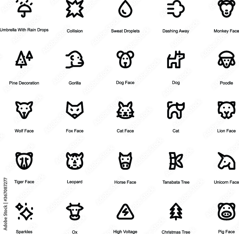 Animals and Nature Line Vector Icons 1 Animals and Nature Line Vector Icons 1