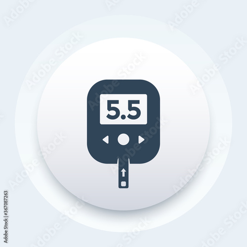 Glucose meter, glucometer vector icon