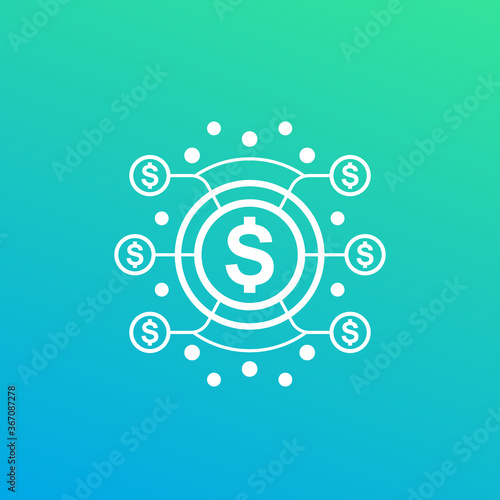 hedge fund, financial diversification vector icon