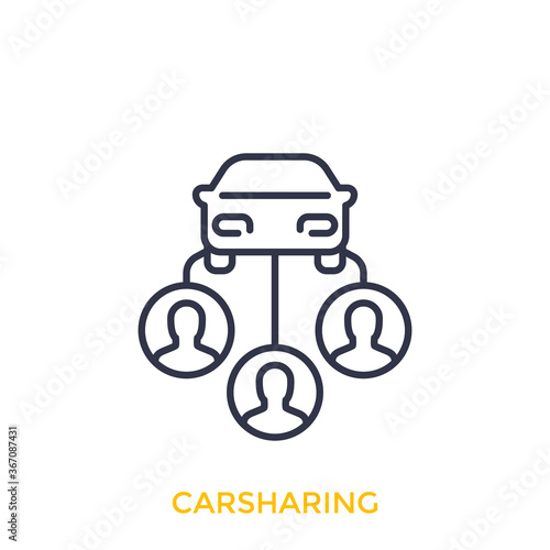 carsharing vector line icon on white
