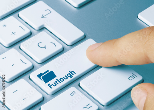 Φωτογραφία Furlough - Inscription on Blue Keyboard Key.