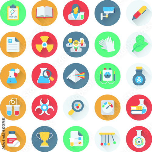 Science and Technology Colored Vector Icons 12