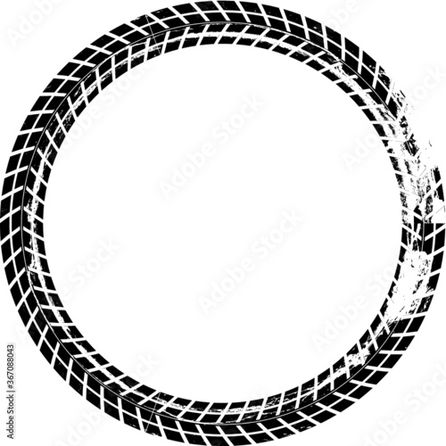 Vector Print Textured Tire Track . border frame . Design Element .Bike thread silhouette