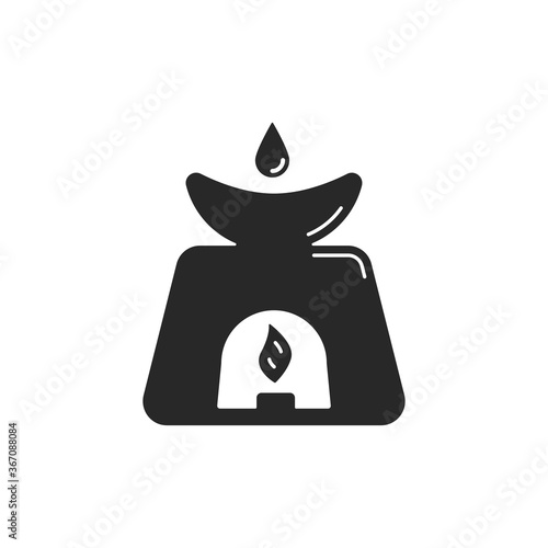 black aromatherapy lamp icon