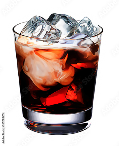 Cocktail white russian isolated on white background. Vector