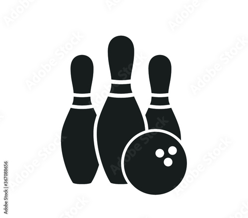 Bowling pin icon.  Bowling icon. 