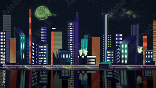 City Skyline in Comic Style