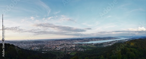 Panorama from the Uetliberg on Zurich Switzerland in the evening © Ben T.