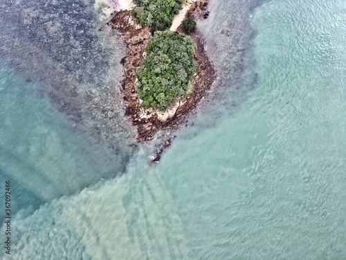 an island on layers of water