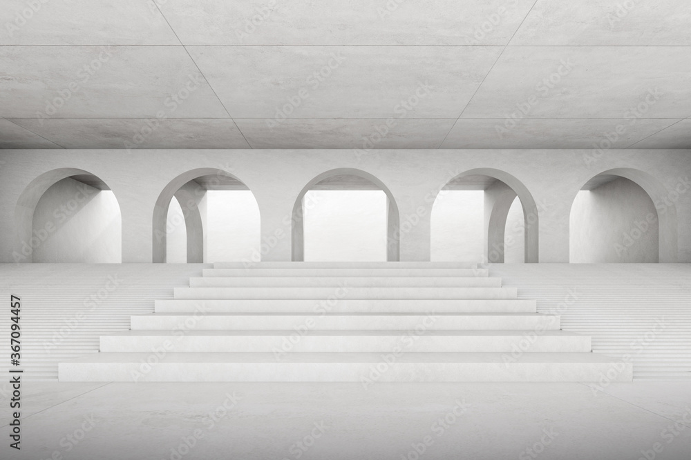 Obraz premium Abstract architecture space, Interior with concrete wall. 3d render. 