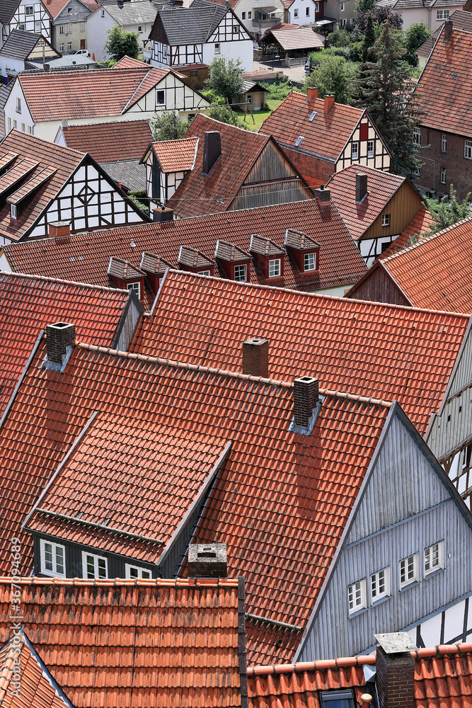 Die historische Altstadt von Warburg im Kreis Höxter,  Deutschland.