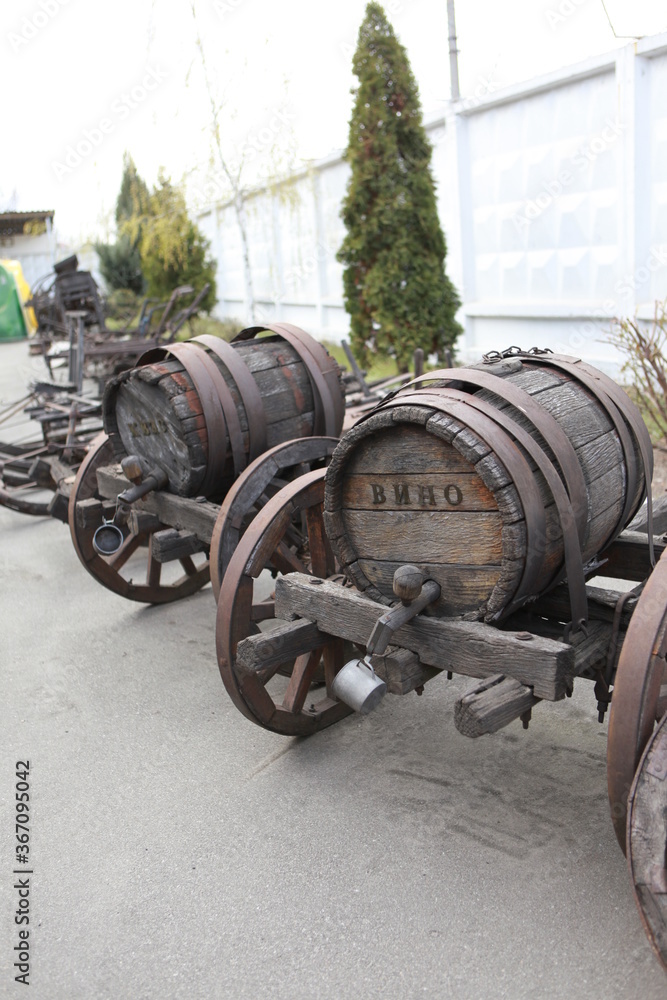 old wine barrels