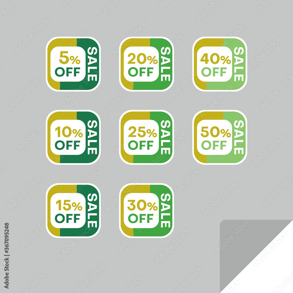 Fototapeta premium Set of discount labels. Timeless easy-to-read design.