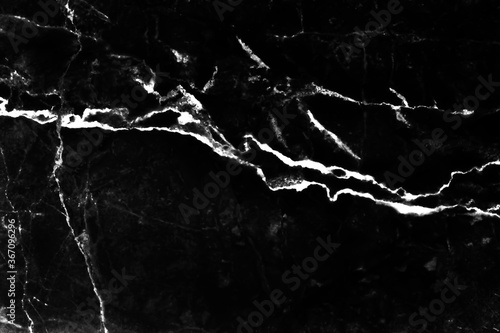 Black marble texture white lightning patterns abstract background