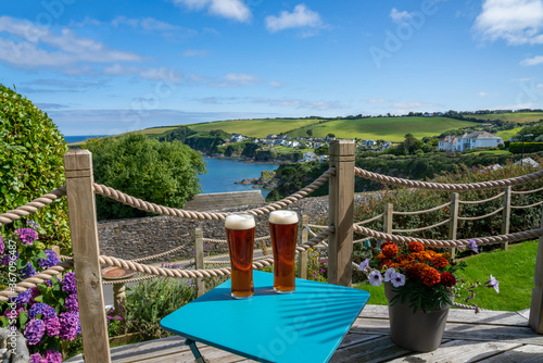 Holiday view of Mevagissey bay in Cornwall, England, United Kingdom photo