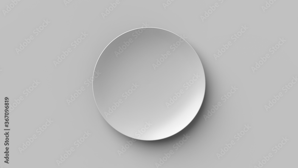 3D rendering gray plate on gray background. Modern design. Backgrounds for kitchen interior 3D rendering gray plate on gray background. Modern design. Backgrounds for kitchen interior