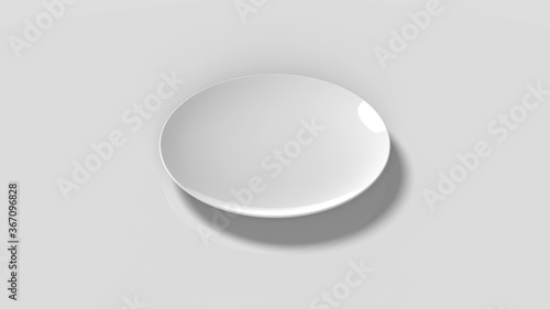 Gray plate on gray background. Modern design
