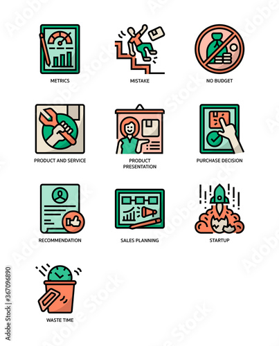 Customer validation icons set