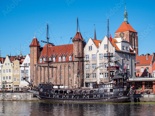 Altes Schiff auf der Mottlau in Danzig Poland 