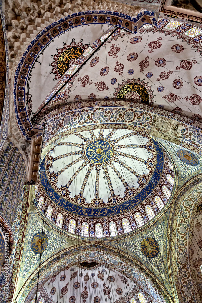 Inside Sultanahmet Mosque in Istanbul, Turkey Inside Sultanahmet Mosque in Istanbul, Turkey