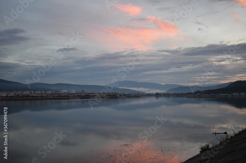 sunrise over the lake