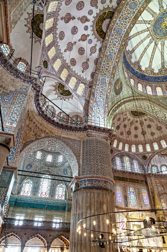 Interior of the Blue Mosque, Istanbul. Turkey
