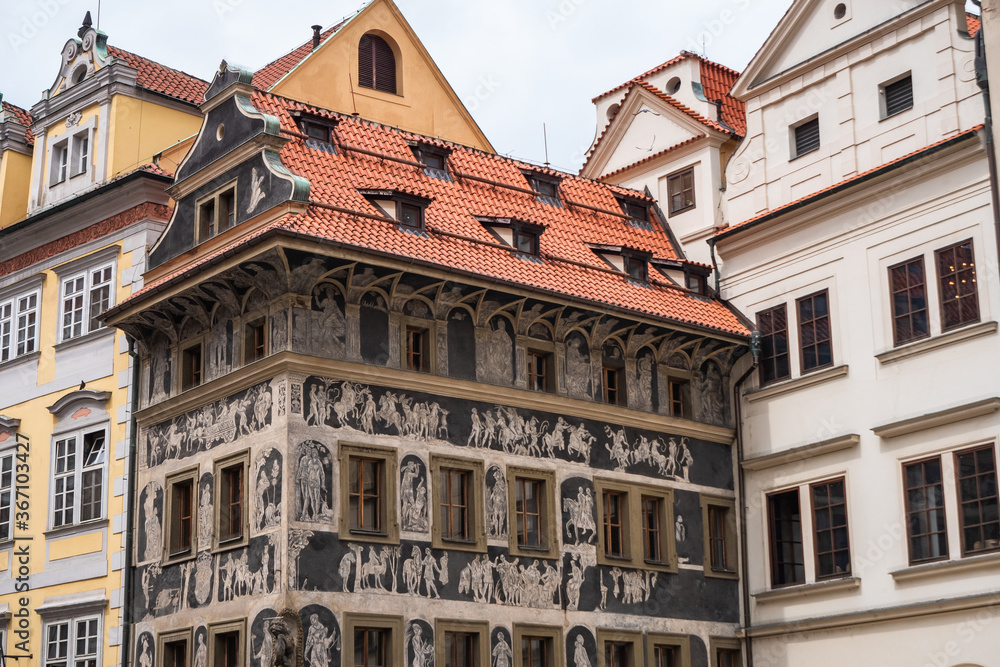 House at the Minute or Dum U Minuty in Czech, on Old Town Square in Prague, Franz Kafka home in Czech Republic