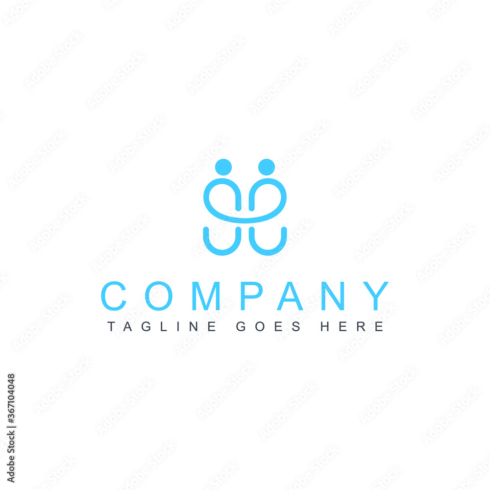 Ilustration vector graphic of Two friends logo. People teamwork concept symbol. Ilustration vector graphic of Two friends logo. People teamwork concept symbol.