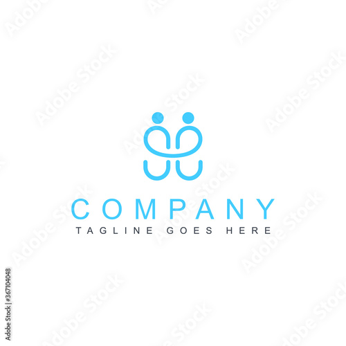 Ilustration vector graphic of Two friends logo. People teamwork concept symbol.