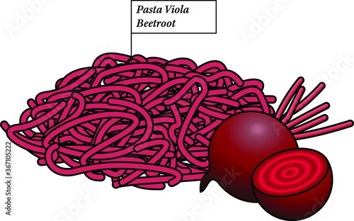 Pasta type: beetroot - pasta viola.