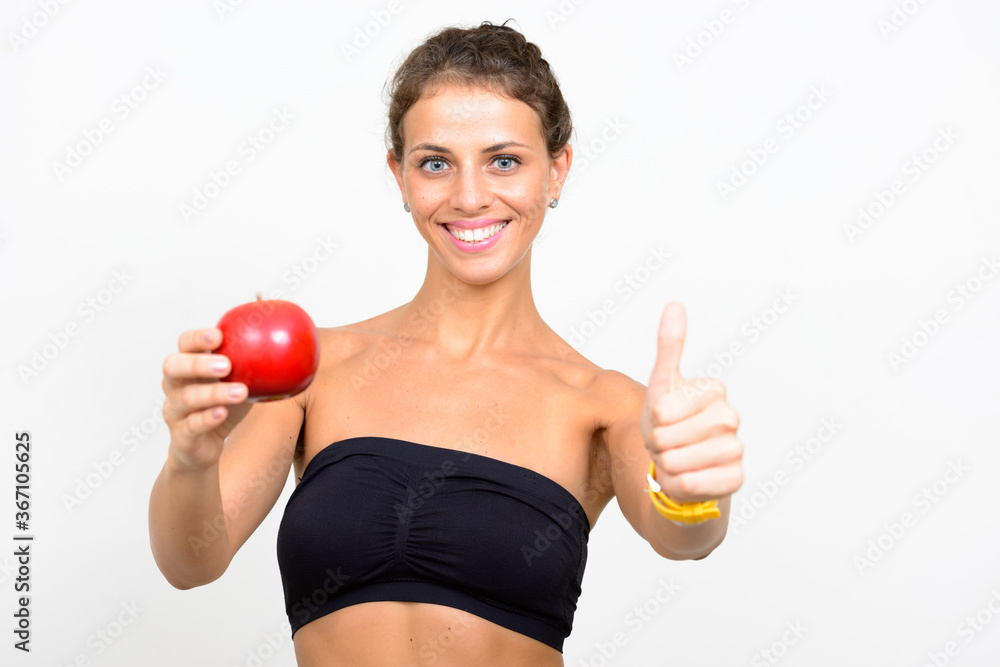 Portrait of young beautiful woman ready for gym Portrait of young beautiful woman ready for gym