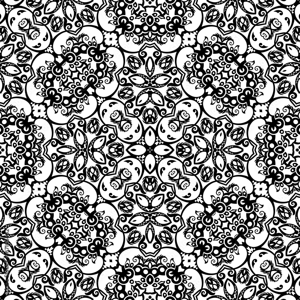 Obraz premium Vector ethnic hand drawn ornamental background.