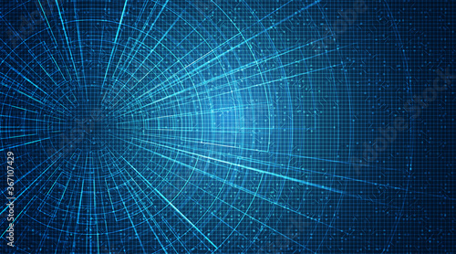 Abstract Futuristic Hyperspace speed motion on future Technology background,warp and expanding movement concept,vector Illustration.