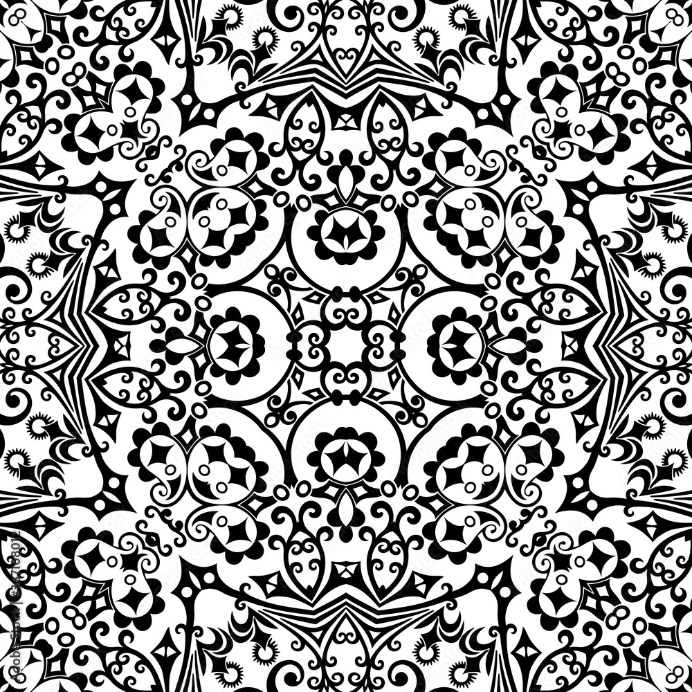 Fototapeta premium Vector ethnic hand drawn ornamental background.
