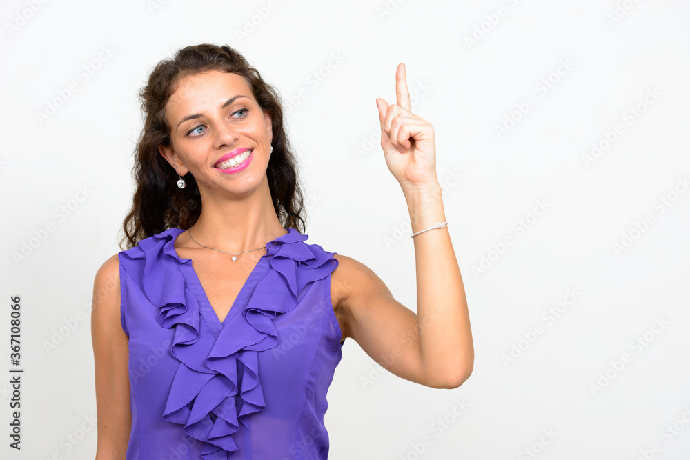 Portrait of young beautiful businesswoman with curly hair Portrait of young beautiful businesswoman with curly hair