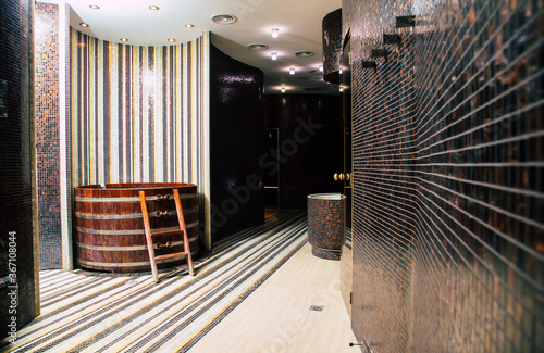 Luxury interior of a Turkish bath or sauna. Classic Turkish hammam photo