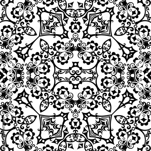 Vector ethnic hand drawn ornamental background.