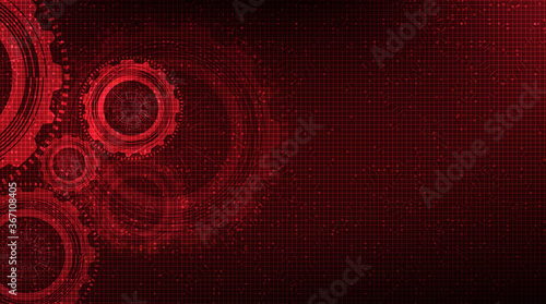 Abstract Gears wheel and Cock on Technology Background,vector